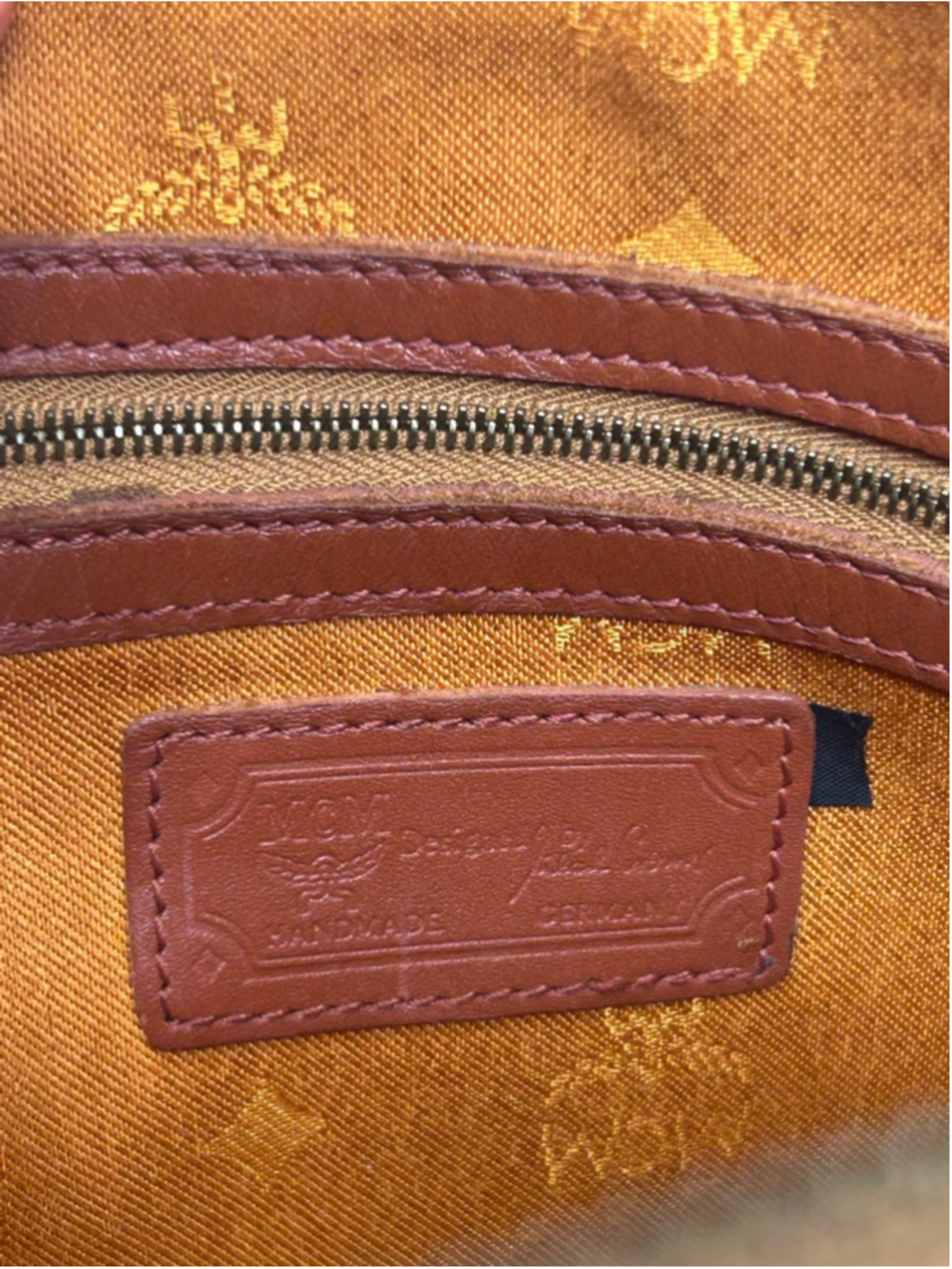 Vintage MCM Visetos Alma Satchel Cognac Monogram Leather Lock Key - Picture 14 of 16